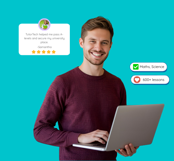 Happy student studying